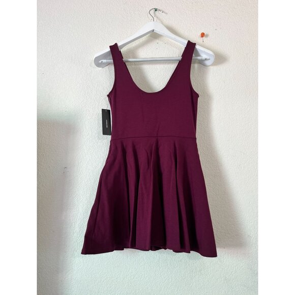 Lulus I Feel Good Skort Dress Women's Small Burgundy Fit & Flare Sleeveless - Picture 4 of 12